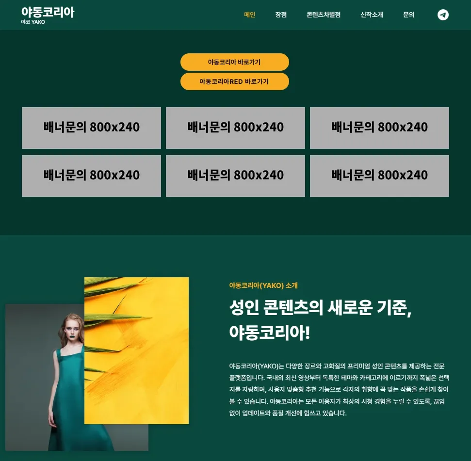 랜딩페이지 메인화면 (av19 운영)